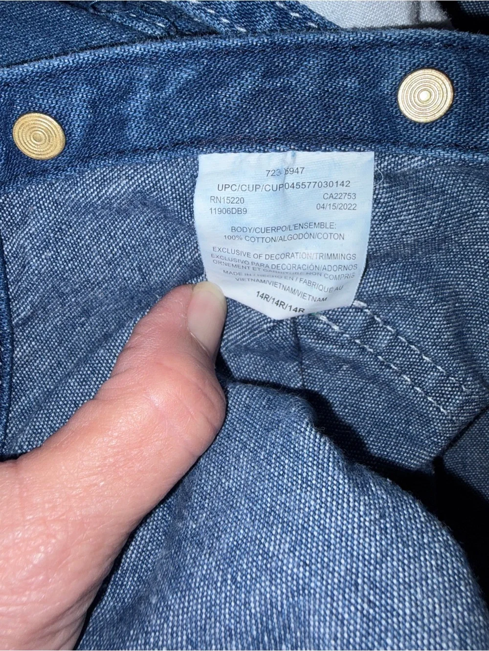 Vintage Liberty Boys Classic Multi-Pocket Bib Denim Overalls w/Green Size 14R